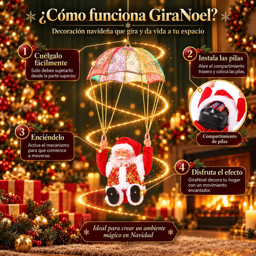 GiraNoel Papa Noel Paracaidas